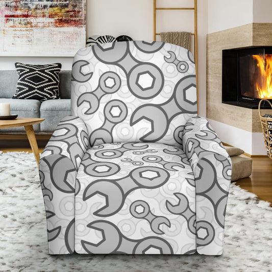 Mechanic Pattern Print Design 05 Recliner Slipcover with Pocket
