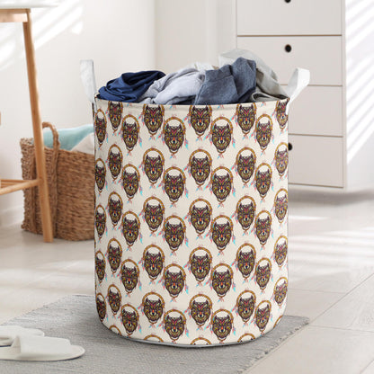 Wolf Tribal Dream Catcher Design Print Laundry Basket