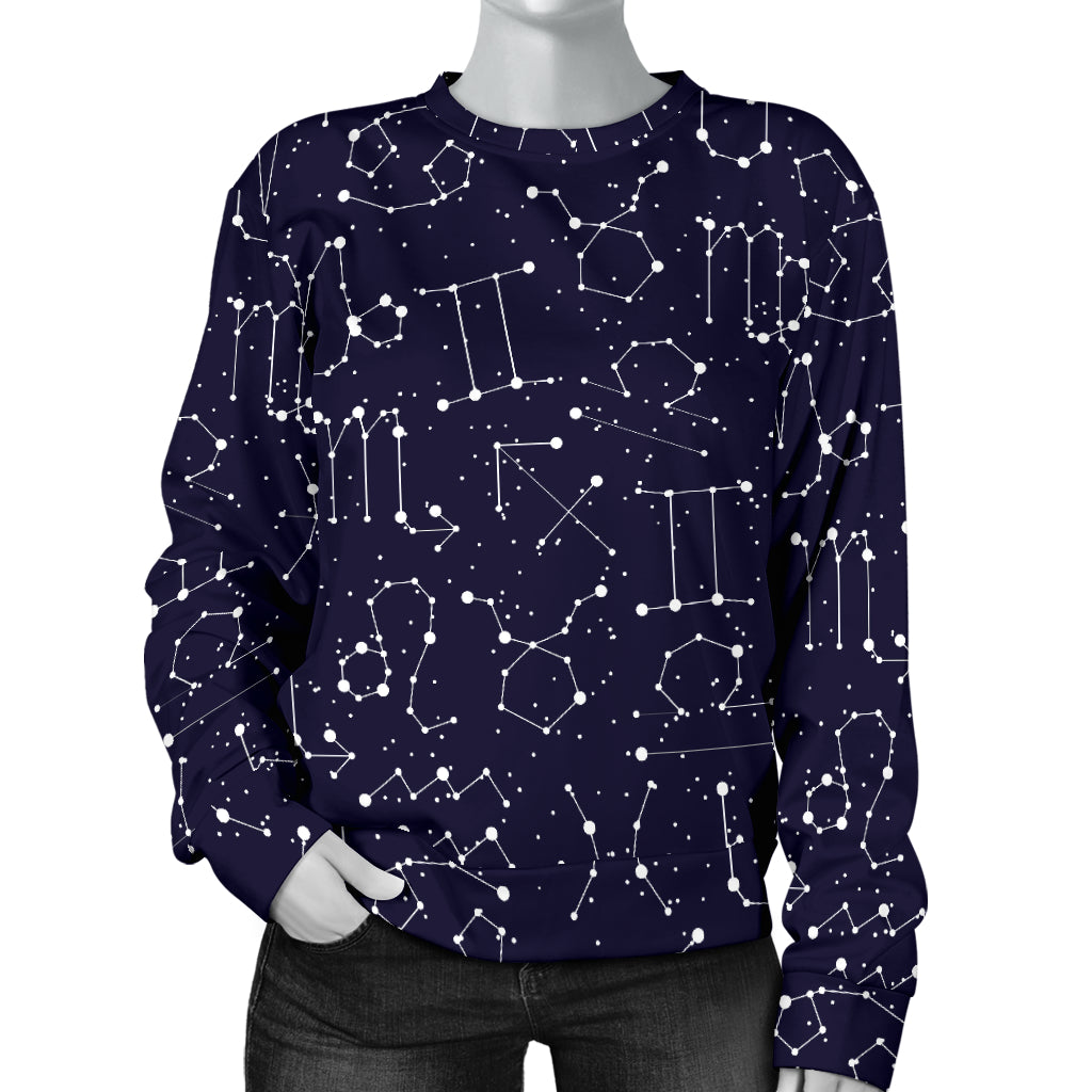Zodiac Pattern Design Print Women Long Sleeve Sweatshirt