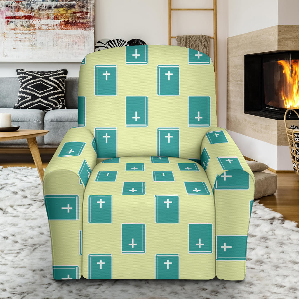 Bible Pattern Print Design 04 Recliner Slipcover with Pocket