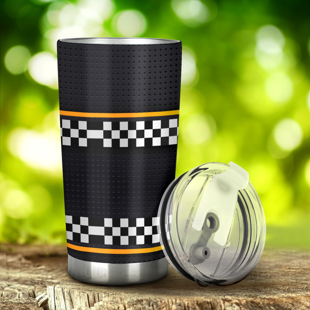 Checkered Flag Yellow Line Style Tumbler