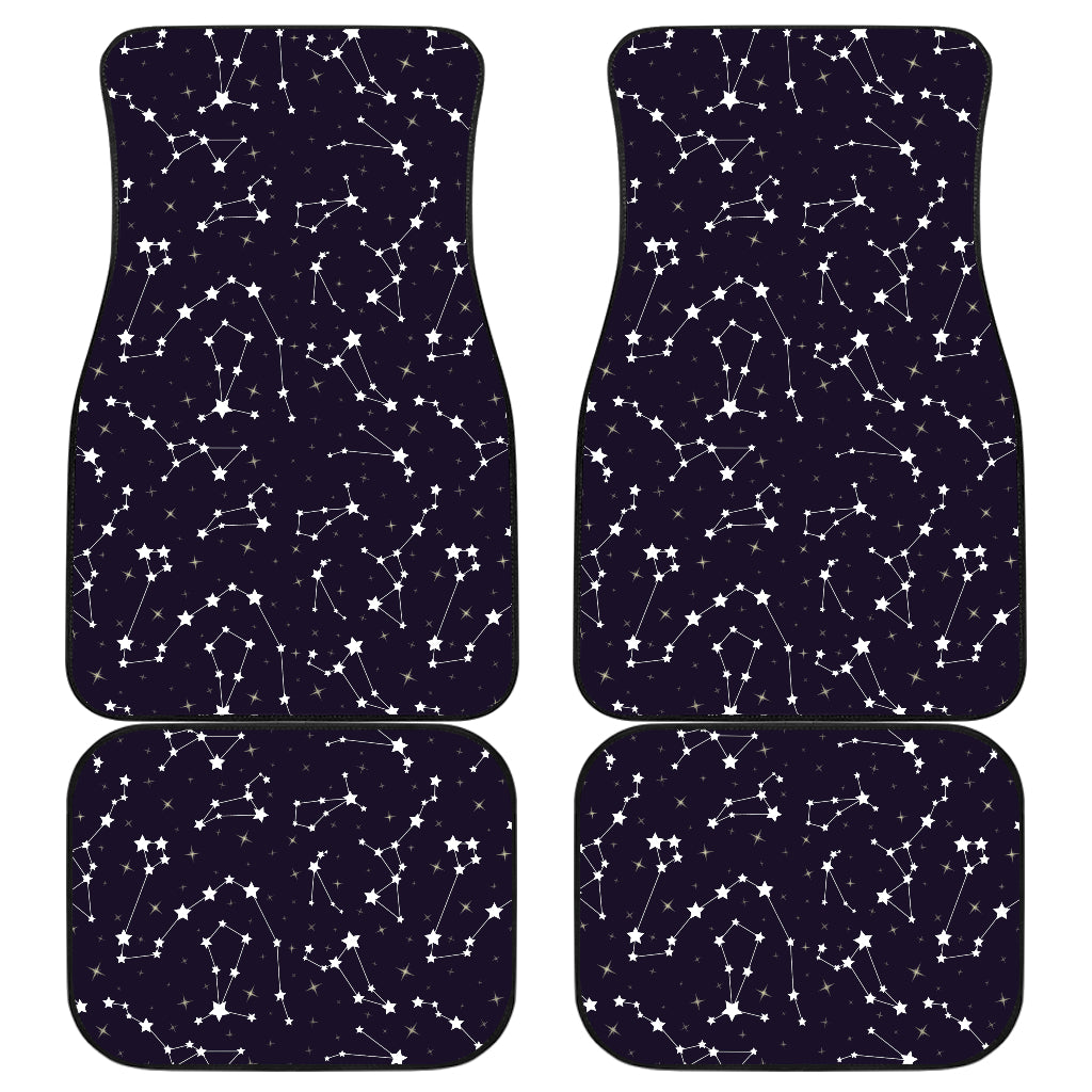 Zodiac Star Pattern Design Print Car Floor Mats Front Back