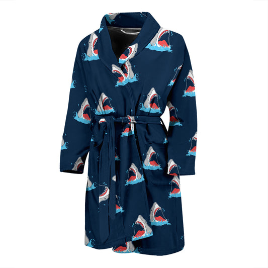 Shark Print Design LKS3010 Men Bathrobe