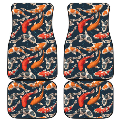 Koi Carp Cute Design Themed Print Car Floor Mats Front Back