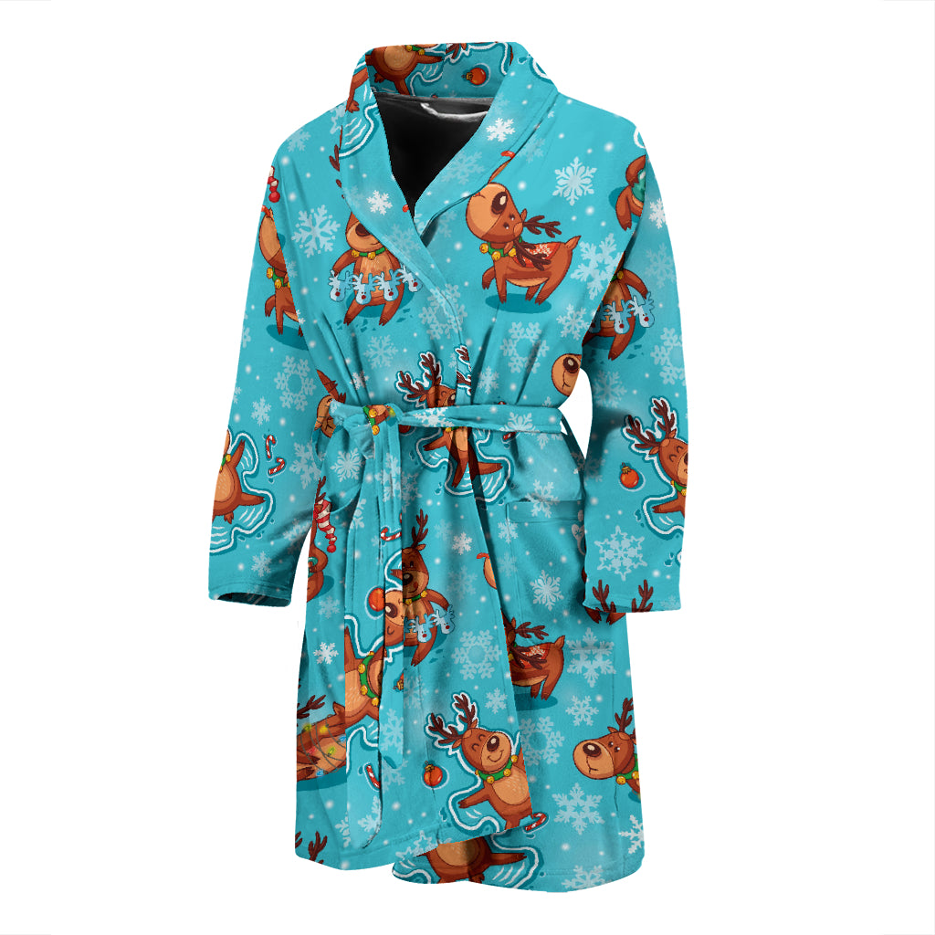 Reindeer Print Design LKS402 Men Bathrobe