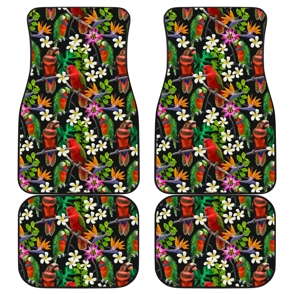 Parrot Design Print Car Floor Mats Front Back