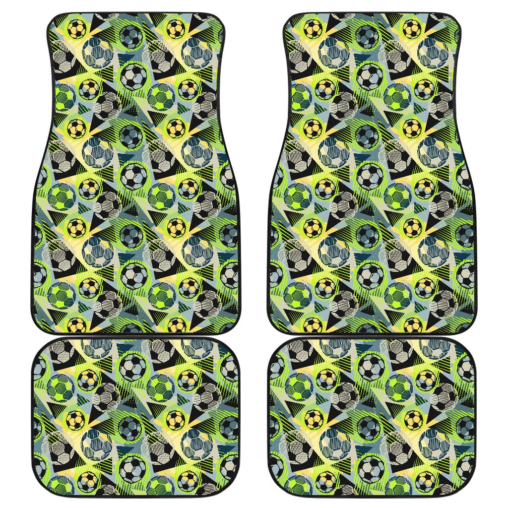 Soccer Ball Themed Print Pattern Car Floor Mats Front Back