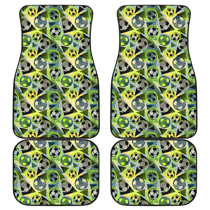 Soccer Ball Themed Print Pattern Car Floor Mats Front Back