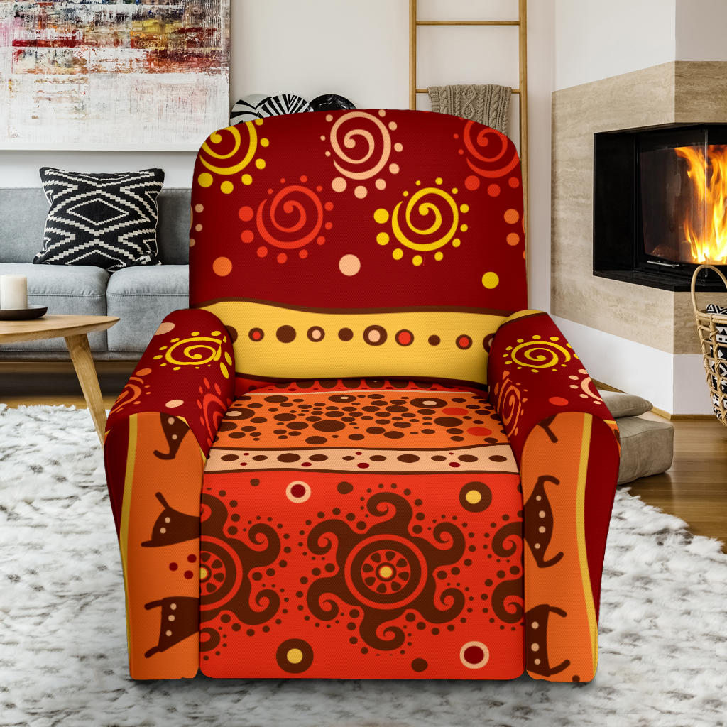 African Pattern Print Design 04 Recliner Slipcover with Pocket