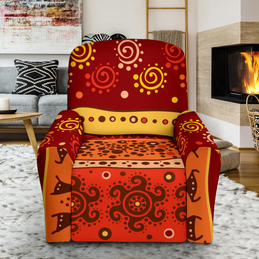 African Pattern Print Design 04 Recliner Slipcover with Pocket