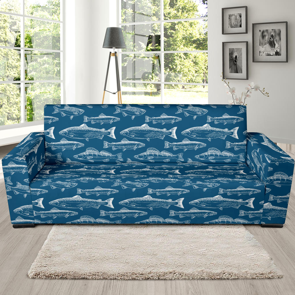 Salmon Fish Print Design LKS301 Sofa Slipcover