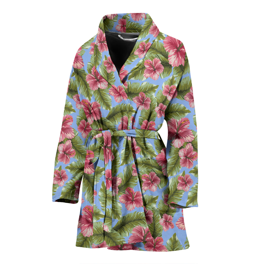 Tropical Flower Print Design LKS301 Women Bathrobe