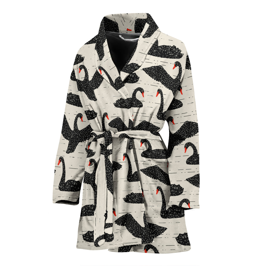 Swan Print Design LKS402 Women Bathrobe