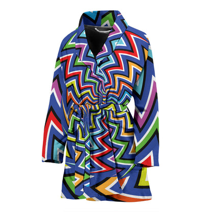 Optical illusion Pattern Print Design A02 Women Bathrobe