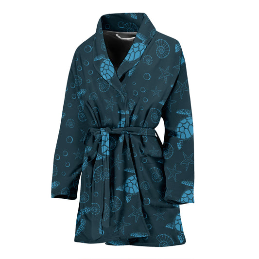 Sea Turtle Print Design LKS308 Women Bathrobe