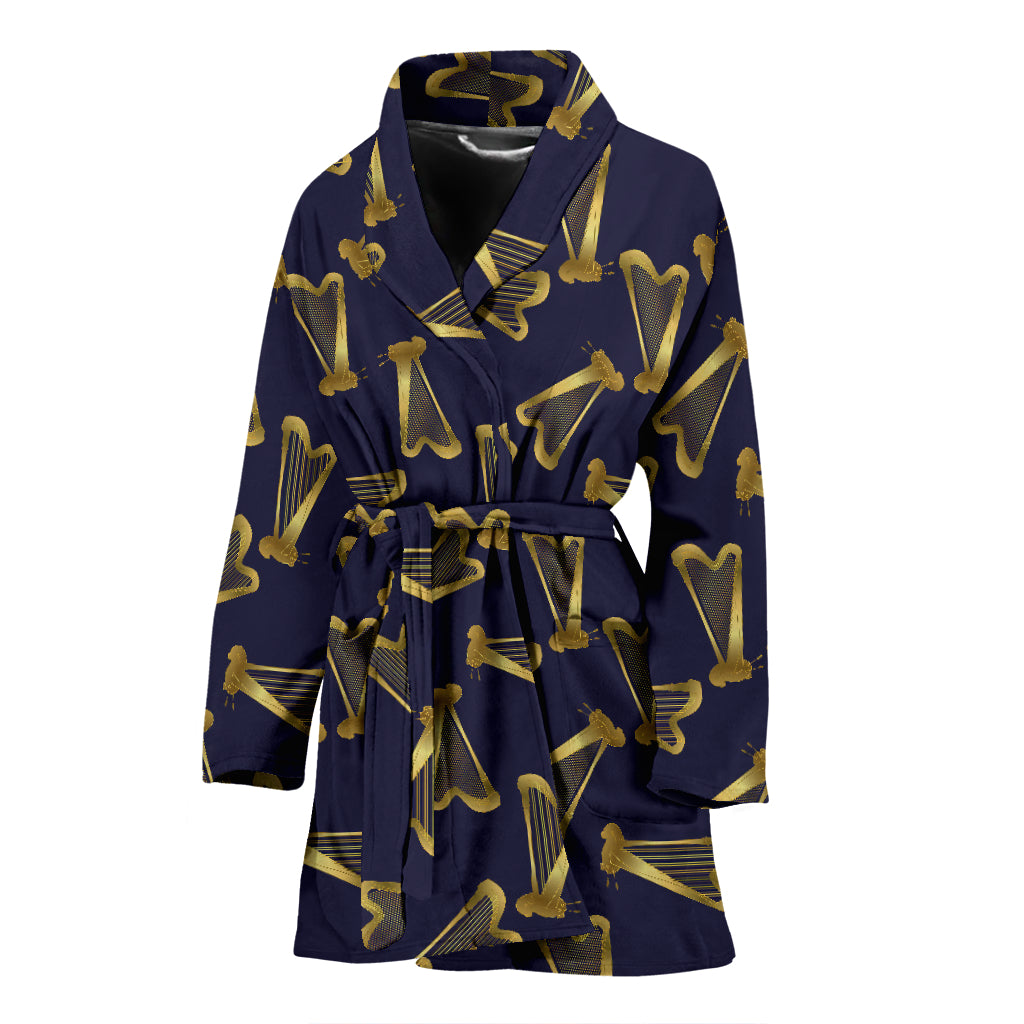 Harp Print Design LKS401 Women Bathrobe