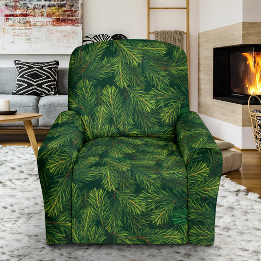 Christmas Tree Pattern Print Design 02 Recliner Slipcover with Pocket