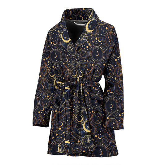 Celestial Pattern Print Design 04 Women Bathrobe