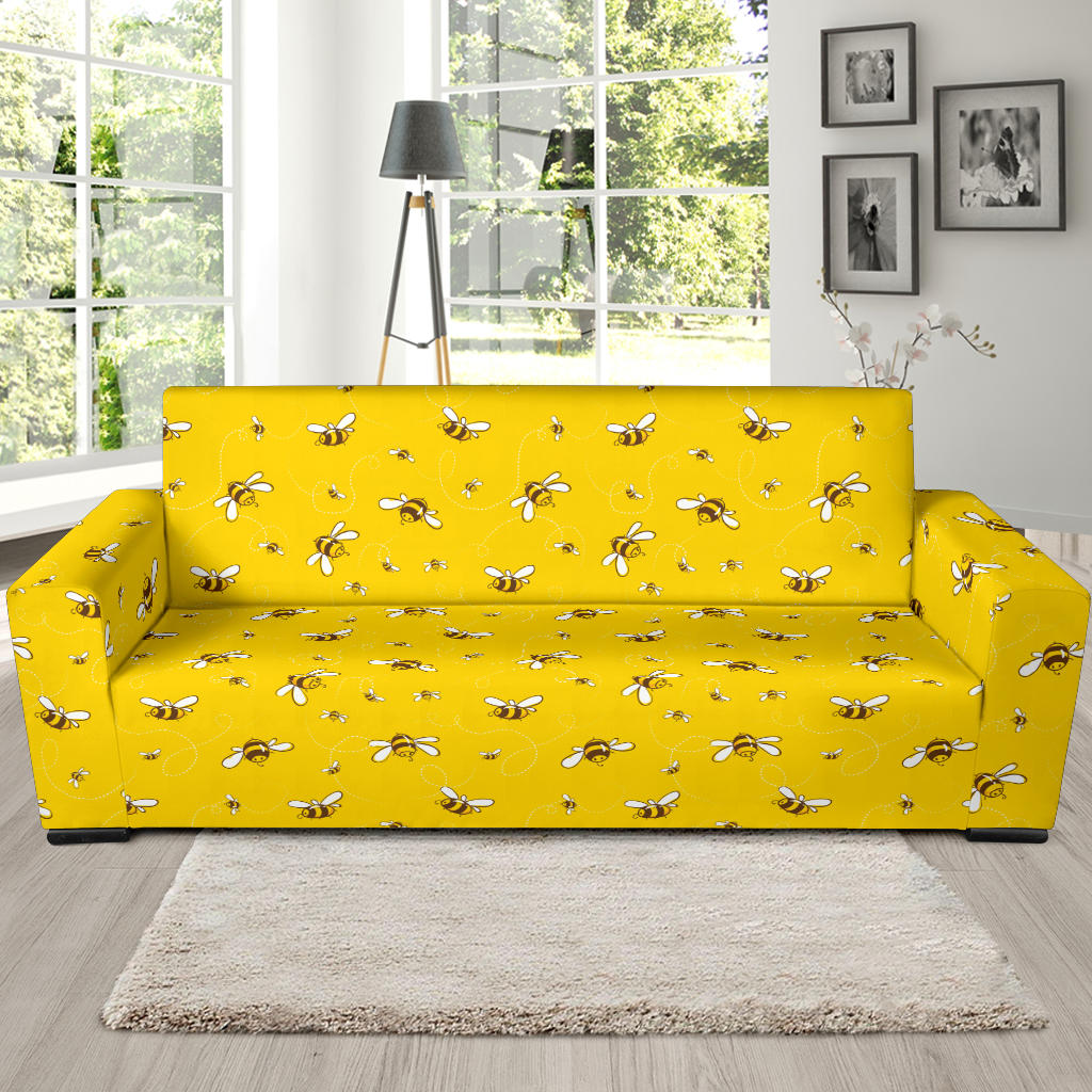 Bee Pattern Print Design 05 Sofa Slipcover