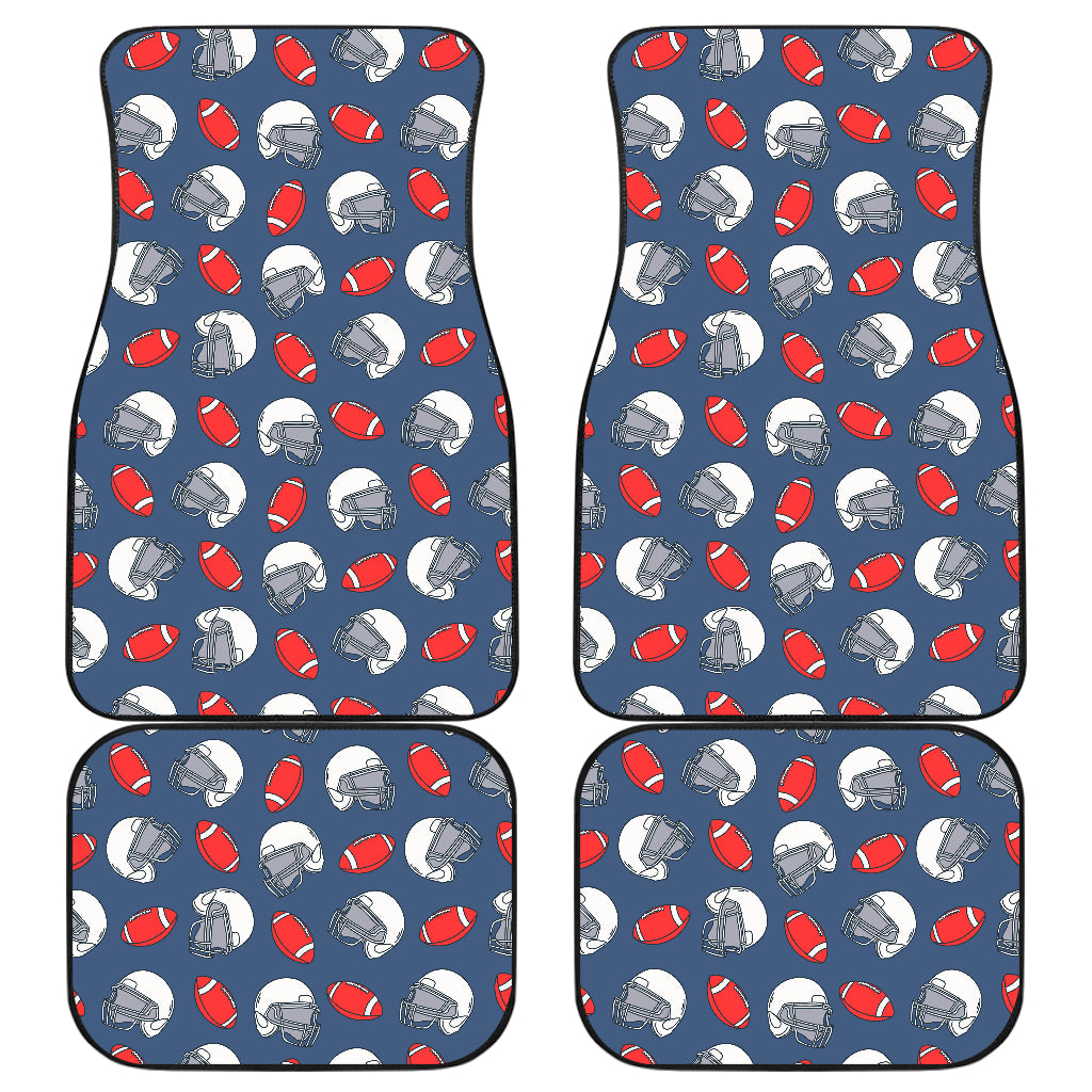 American Football Helmet Design Pattern Car Floor Mats Front Back