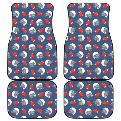 American Football Helmet Design Pattern Car Floor Mats Front Back