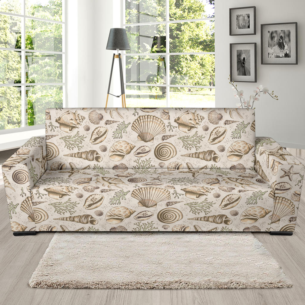 Seashell Print Design LKS304 Sofa Slipcover