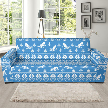 Ski Knit Pattern Print Design LKS302 Sofa Slipcover