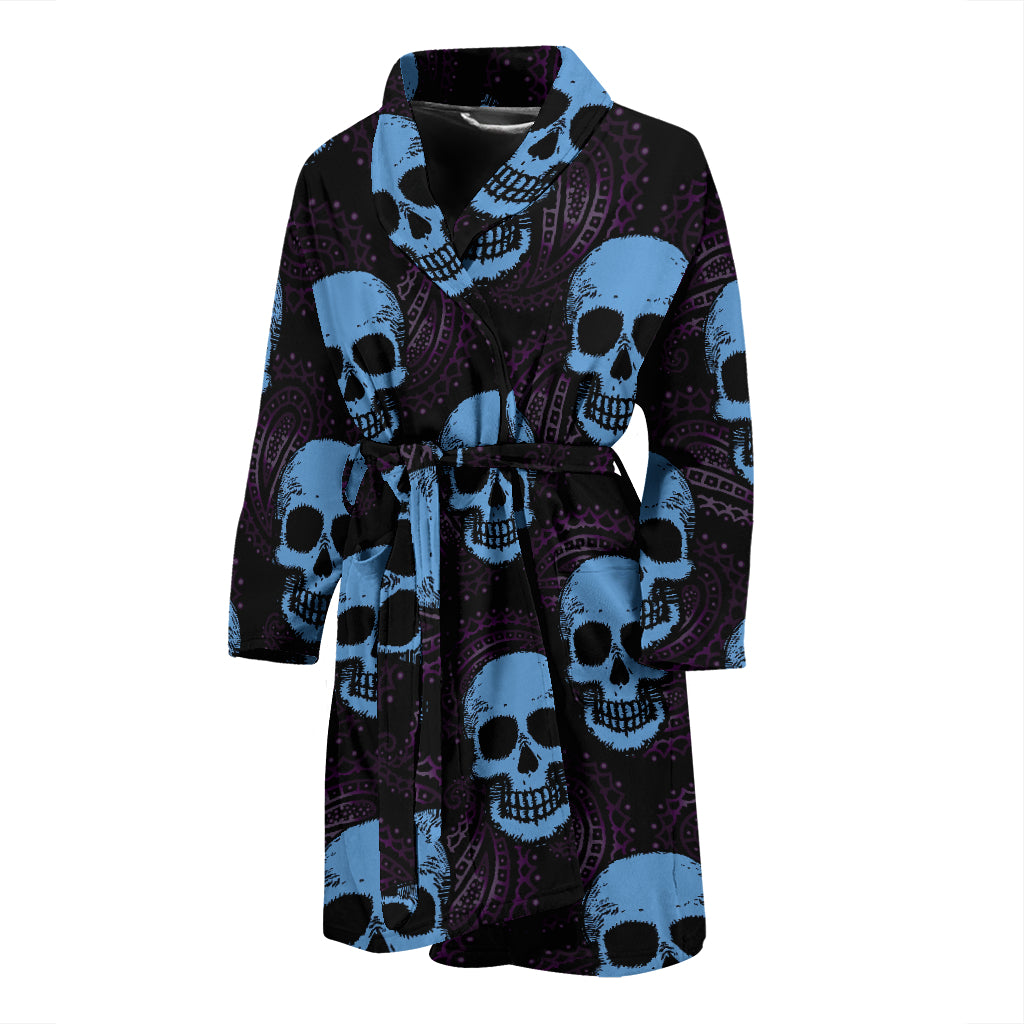 Skull Print Design LKS3012 Men Bathrobe