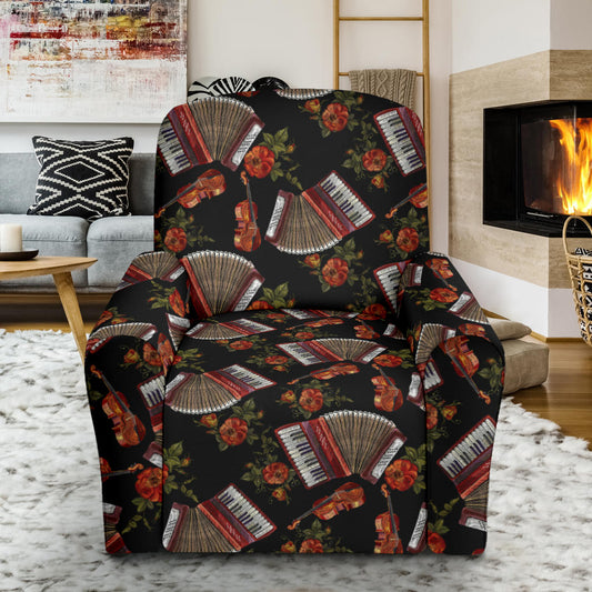 Accordion Print Design LKS403 Recliner Slipcover with Pocket