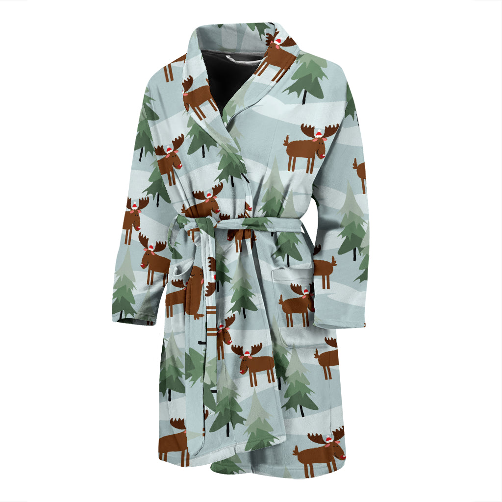 Moose Print Design LKS402 Men Bathrobe