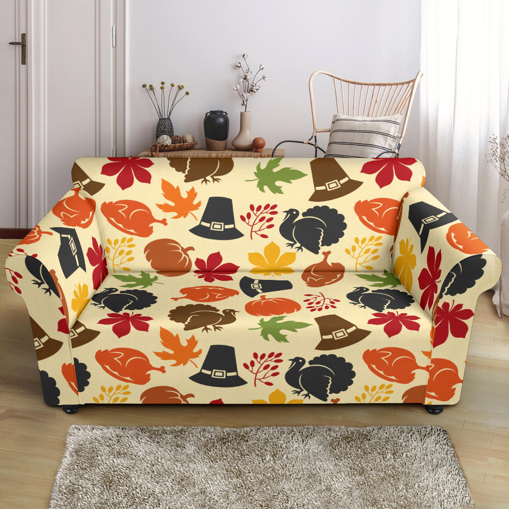 Thanksgiving Print Design LKS303 Loveseat Couch Slipcover