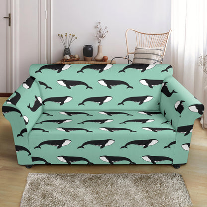 Whale Print Design LKS307 Loveseat Couch Slipcover