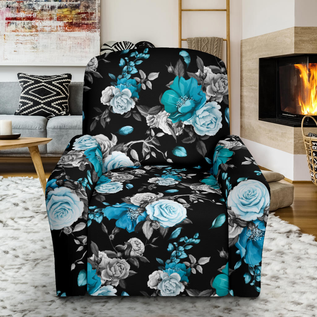Rose Pattern Print Design A02 Recliner Slipcover with Pocket