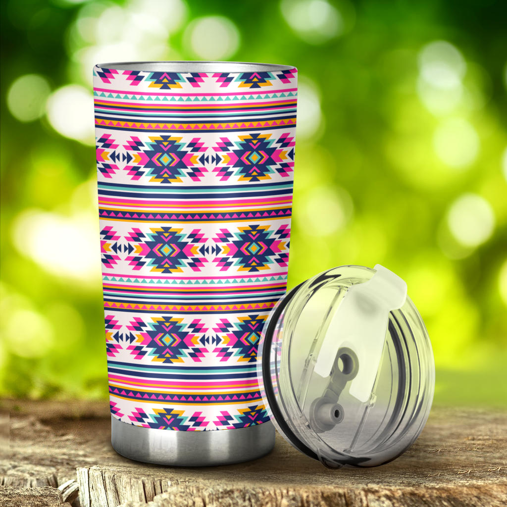 Indian Navajo Neon Themed Design Print Tumbler
