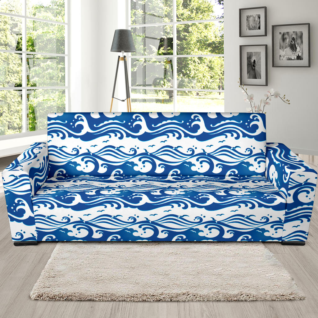 Wave Print Design LKS303 Sofa Slipcover
