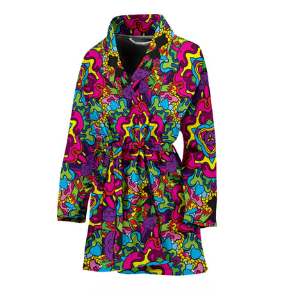 Trippy Print Design LKS303 Women Bathrobe