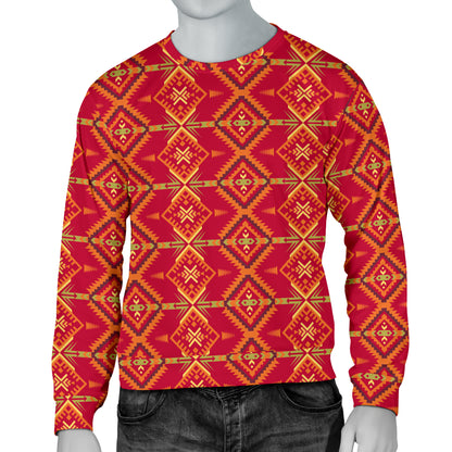 Southwest Aztec Design Themed Print Men Long Sleeve Sweatshirt