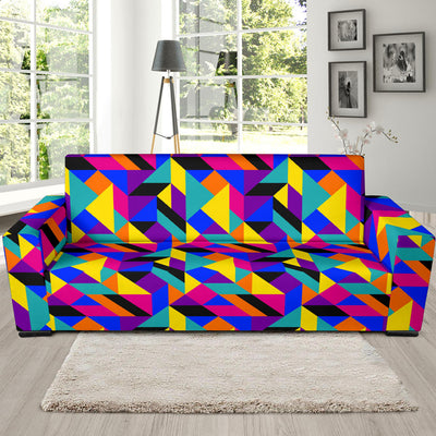 90s Colorful Pattern Print Design 1 Sofa Slipcover