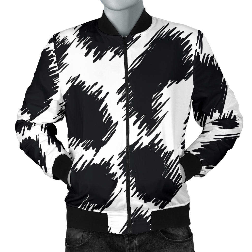 Cheetah Black Print Pattern Men Bomber Jacket