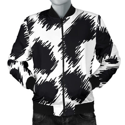 Cheetah Black Print Pattern Men Bomber Jacket