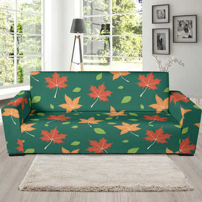 Maple Leaf Pattern Print Design 04 Sofa Slipcover