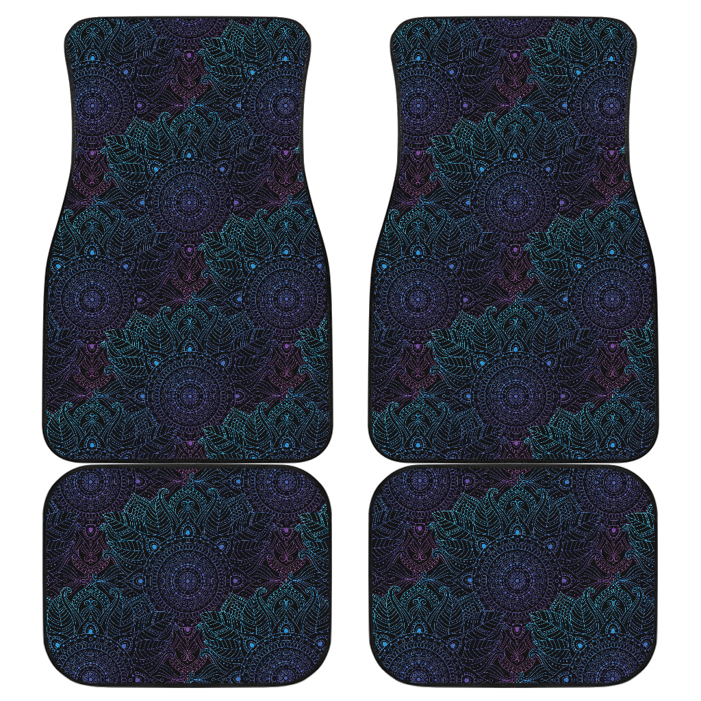 Boho Floral Mandala Car Floor Mats Front Back
