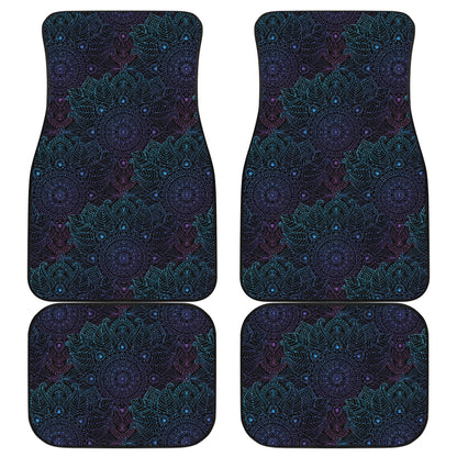 Boho Floral Mandala Car Floor Mats Front Back
