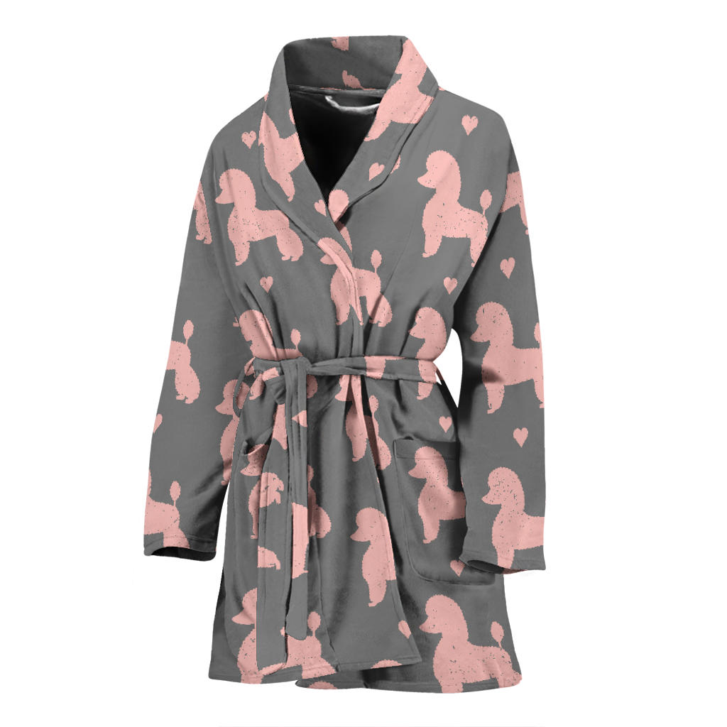 Poodle Pattern Print Design A02 Women Bathrobe