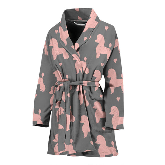 Poodle Pattern Print Design A02 Women Bathrobe