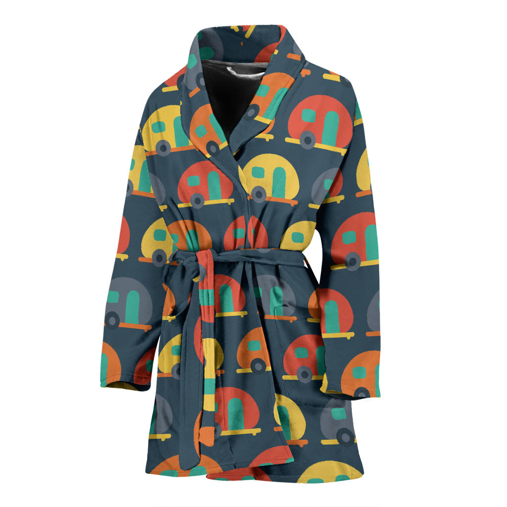 Camper Pattern Print Design 02 Women Bathrobe