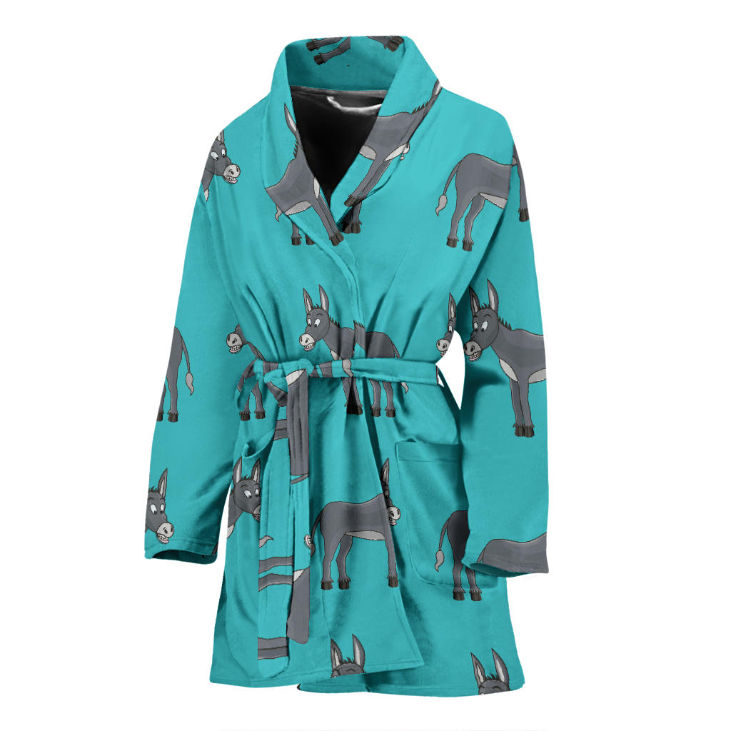 Donkey Pattern Print Design 01 Women Bathrobe