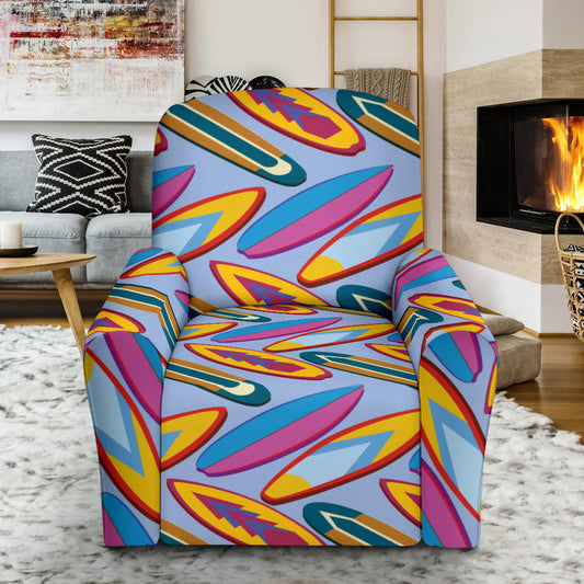 Surfboard Pattern Print Design LKS303 Recliner Slipcover with Pocket