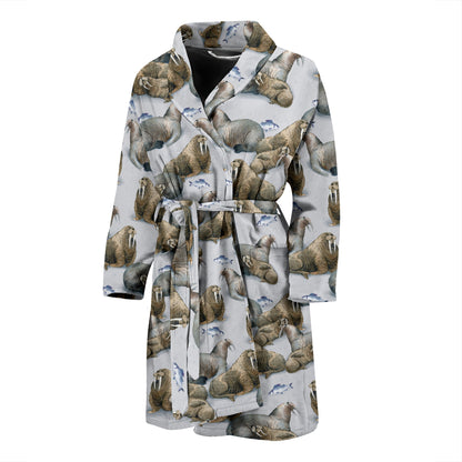 Walrus Print Design LKS401 Men Bathrobe