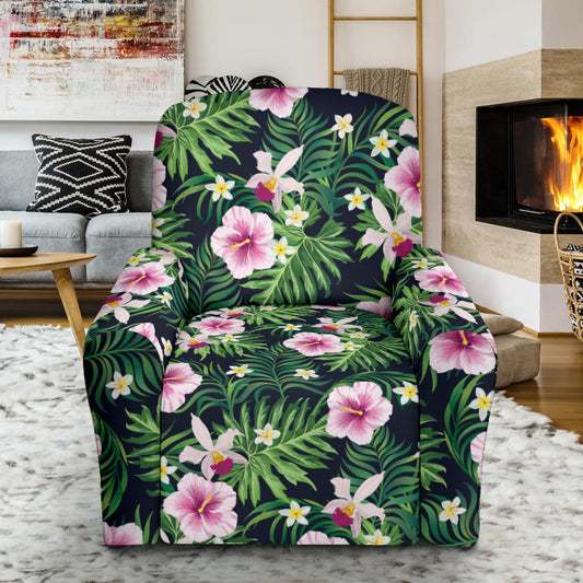 Hibiscus Tropical Print Design LKS309 Recliner Slipcover with Pocket